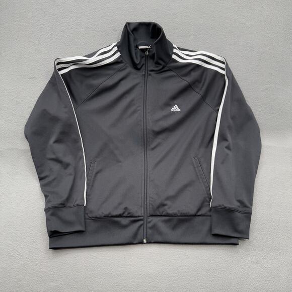 Adidas Track Jacket Mens XL Black White 3-Stripes Full Zip Athletic Training - Picture 1 of 9
